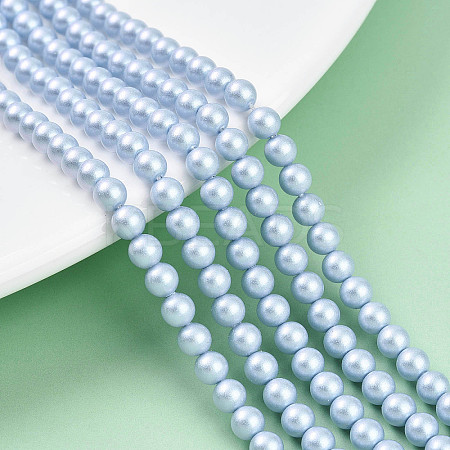 Baking Paint Pearlized Glass Pearl Bead Strands HY-N002-4mm-C04-1