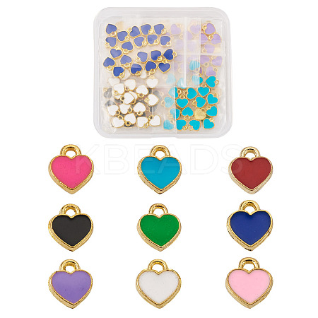 180Pcs 9 Colors Zinc Alloy Enamel Charms ENAM-CW0001-07-1