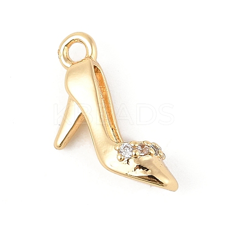 Brass Micro Pave Clear Cubic Zirconia Pendants KK-R219-34A-G-1