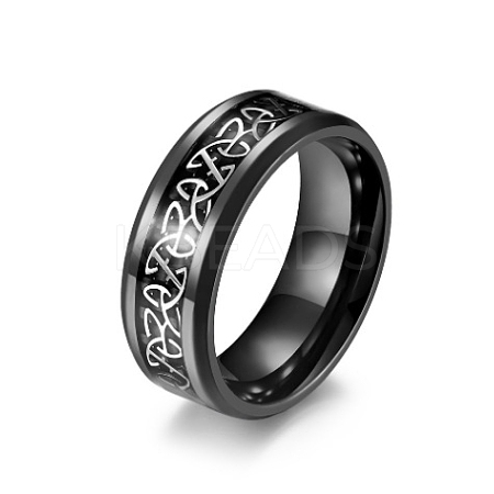 Stainless Steel Triquetra/Trinity Knot Finger Rings for Men Women PW-WG54165-05-1