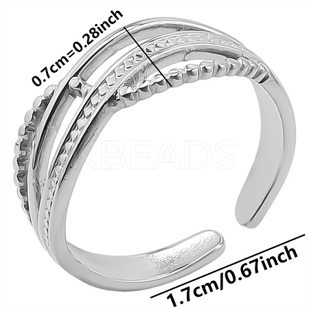 Minimalist 304 Stainless Steel Cuff Rings JF2246-1-1