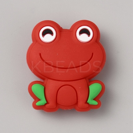 Frog Food Grade Eco-Friendly Silicone Focal Beads SIL-WH0006-29A-1