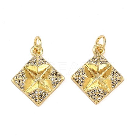 Brass Cubic Zirconia Pendants KK-L251-57G-1