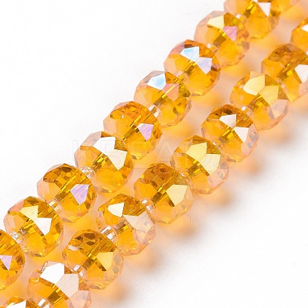 Electroplate Transparent Glass Beads Strands EGLA-H101-03C-1
