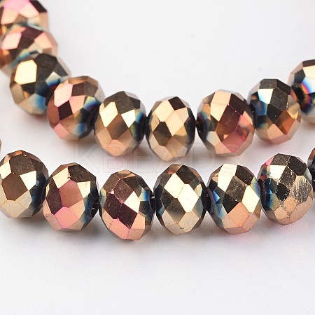 Electroplate Glass Beads Strands EGLA-P018-8mm-F02-1