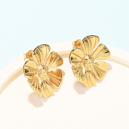 Valentine's Day 304 Stainless Steel Stud Earrings EJEW-C184-01B-G-1