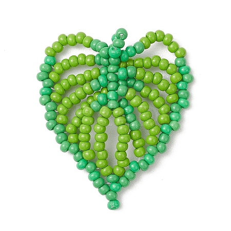 Handmade Glass Seed Beaded Pendants PALLOY-MZ00797-01-1
