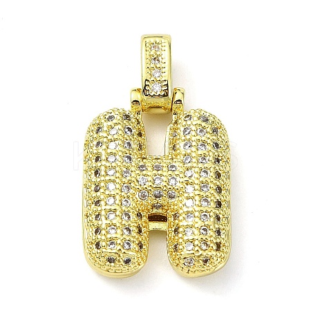 Brass Micro Pave Clear Cubic Zirconia Pendants KK-M279-01G-H-1