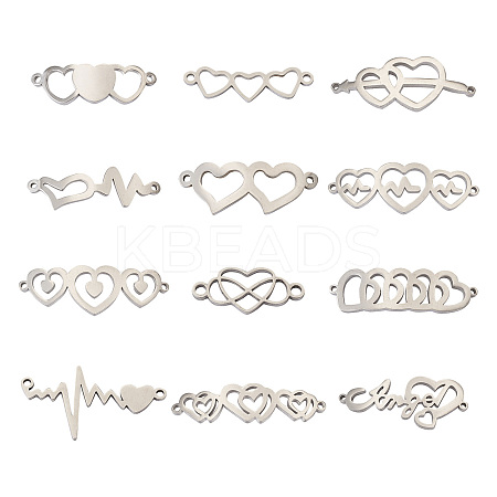24Pcs 12 Style 304 Stainless Steel Link Connectors STAS-BY0001-02-1