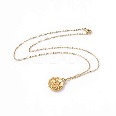 Ion Plating(IP) 304 Stainless Steel Pendant Necklace for Men Women STAS-H169-01F-1
