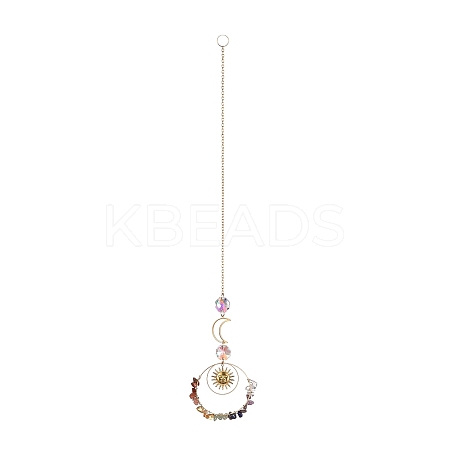 Moon & Sun Glass Hanging Suncatchers LS-HJEW-I011-01G-1