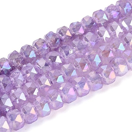 Anti-Tarnish Electroplate Glass Imitation Jade Beads Strands EGLA-T029-6mm-13D-1