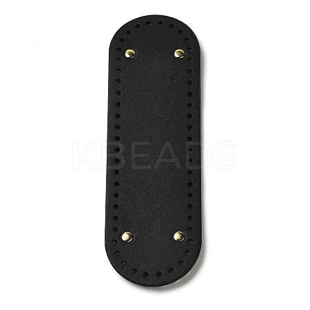 PU Leather Oval Long Bottom for Knitting Bag DIY-K079-01C-1