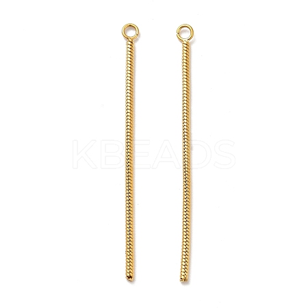 PVD Vacuum Plating 201 Stainless Steel Snake Chain Tassel Big Pendants STAS-I695-01G-1