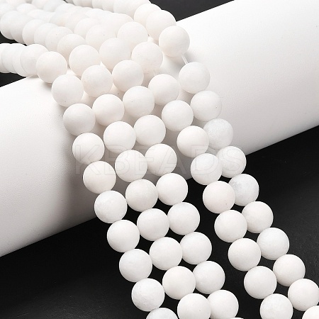 Natural White Jade Beads Strands X-G-D695-8mm-1