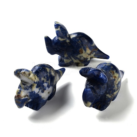 Natural Sodalite Carved Healing Rhinoceros Figurines DJEW-P016-01F-1