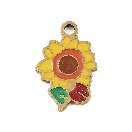 304 Stainless Steel Enamel Pendants LS-STAS-I338-03G-1