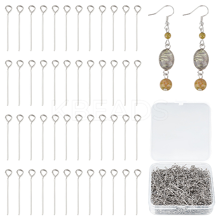 1000Pcs 304 Stainless Steel Eye Pins STAS-UN0058-28P-01-1