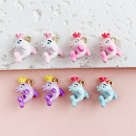 Alloy Enamel Pendants FIND-Z117-09G-1