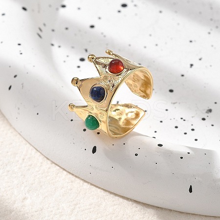 Natural Carnelian & Lapis Lazuli & Malaysia Jade Finger Rings STAS-Z112-09G-01-1