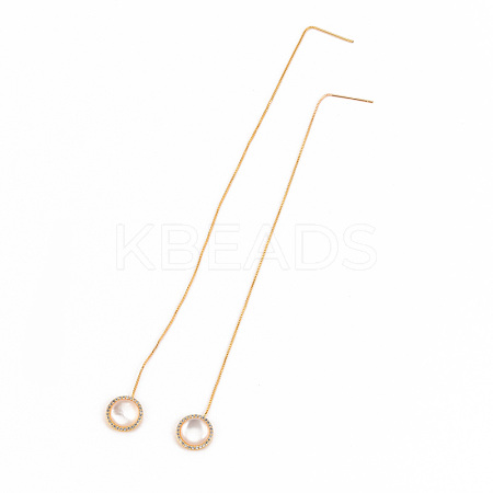 Brass Micro Pave Clear Cubic Zirconia Ear Threads KK-S356-264-NF-1