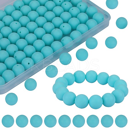 80Pcs Round Silicone Focal Beads SIL-SZ0001-24-33-1