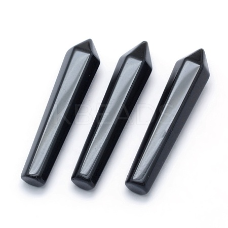 Natural Obsidian Pointed Beads G-P393-M04-1