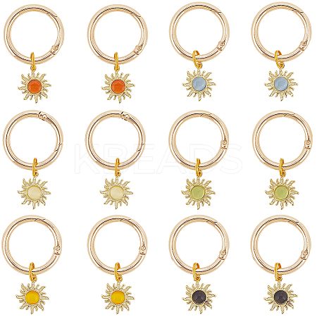12Pcs 6 Colors Alloy Cat Eye Shoe Charms HJEW-CP00016-1