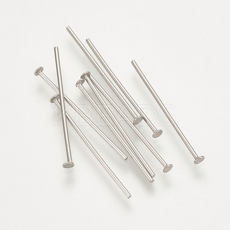 304 Stainless Steel Flat Head Pins X-STAS-S076-75-50mm-1