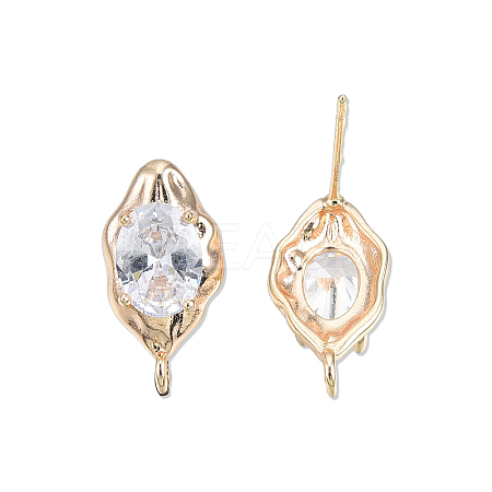 Brass Stud Earring Findings X-KK-N232-434LG-1