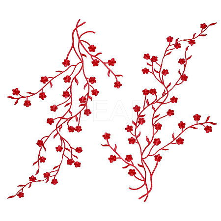 Plum Blossom Shape Appliques PATC-WH0007-11E-1