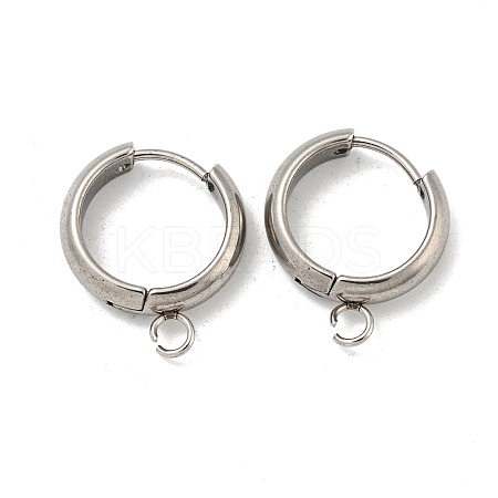 Tarnish Resistant 201 Stainless Steel Huggie Hoop Earring Findings STAS-P283-01V-P-1