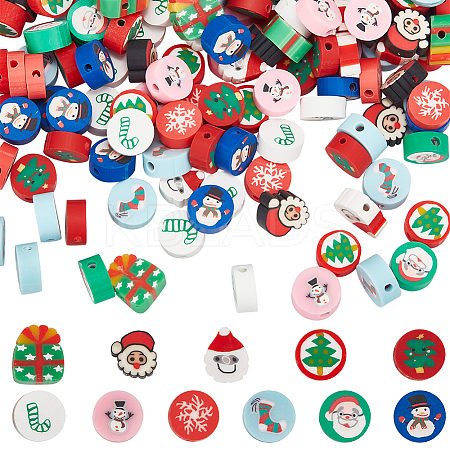 220pcs 11 styles Handmade Polymer Clay Beads CLAY-SC0001-84-1