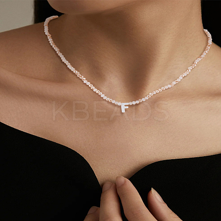 1Pc Glass Rondelle Beaded Necklaces NJEW-LP0007-23F-1