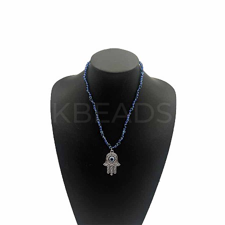 Alloy Evil Eye Pendant Multi-eye Beaded Necklaces WN1108-2-1