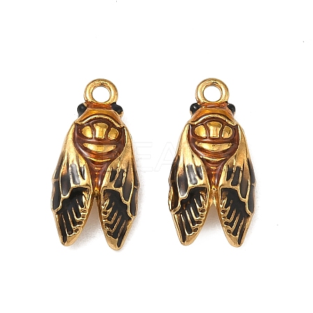 304 Stainless Steel Enamel Pendants STAS-F347-08G-1