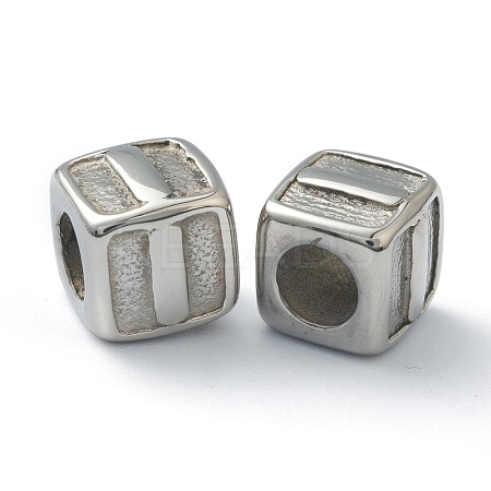 Tarnish Resistant 304 Stainless Steel European Beads STAS-H145-01I-P-1