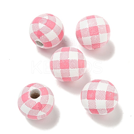 Printed Wood European Beads WOOD-G022-13N-1