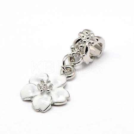 Large Hole Alloy Enamel European Dangle Pendants MPDL-A025-I03-1