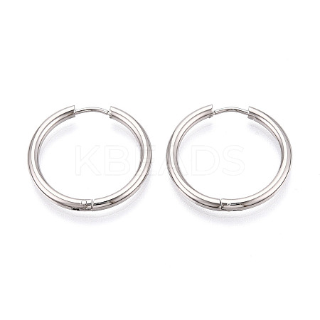 304 Stainless Steel Hoop Earrings EJEW-T048-24E-P-1