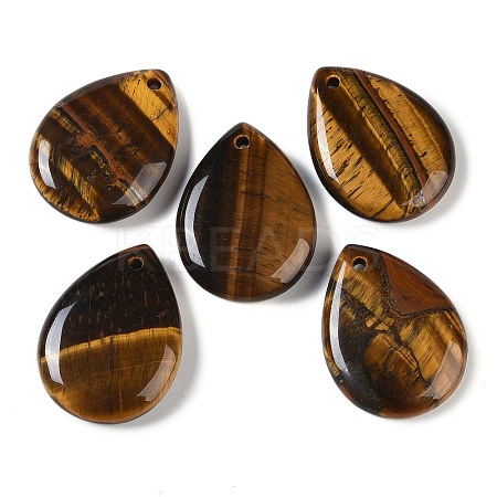 Natural Tiger Eye Pendants G-G115-02B-1