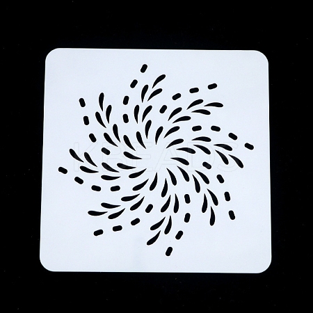 Flower Pattern Eco-Friendly PET Plastic Hollow Painting Silhouette Stencil DRAW-PW0008-04K-1
