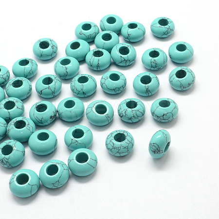 Synthetic Turquoise European Large Hole Beads LS-X-G-Q442-15-1