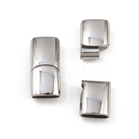 Tarnish Resistant Smooth 304 Stainless Steel Magnetic Clasps with Glue-in Ends STAS-E055-10-1