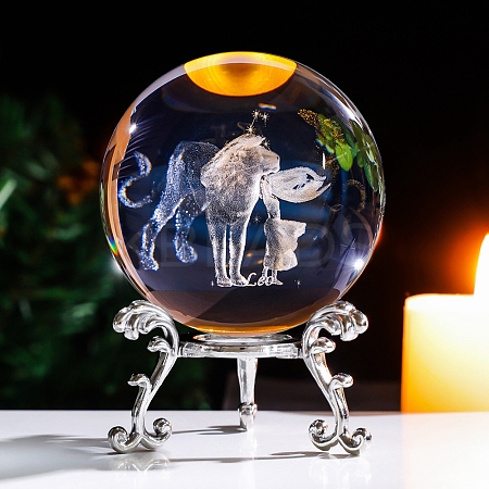 Inner Carving Constellation Glass Crystal Ball Diaplay Decoration PW-WG84004-07-1