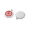 304 Stainless Steel Red Enamel Pendants STAS-M102-66P-2