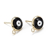 Eco-Friendly Brass Enamel Stud Earring Findings KK-H761-02G-D-1