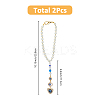 2Pcs Alloy Rhinestone Pendant Decorations HJEW-FH00021-2