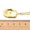 Ion Plating(IP) 304 Stainless Steel Textured Rectangle Pendant Necklaces for Women NJEW-K255-18G-5