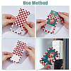 7Pcs 7 Colors Tartan Pattern Plastic Name Card Holder FIND-FH0016-90-5